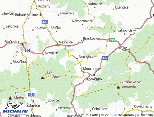 Mappa MICHELIN Nemotice - ViaMichelin
