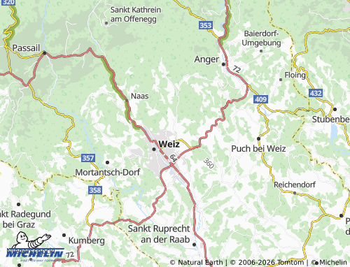 MICHELIN Oberfladnitz-Thannhausen map - ViaMichelin