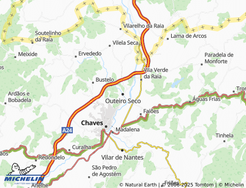 MICHELIN Outeiro Seco map - ViaMichelin