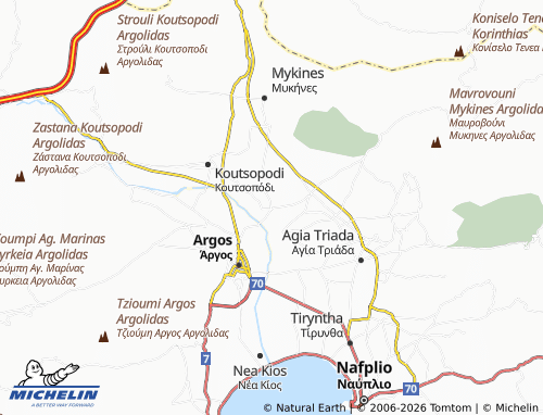 MICHELIN Inachos map - ViaMichelin