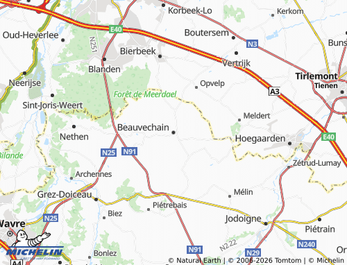 MICHELIN Beauvechain map - ViaMichelin