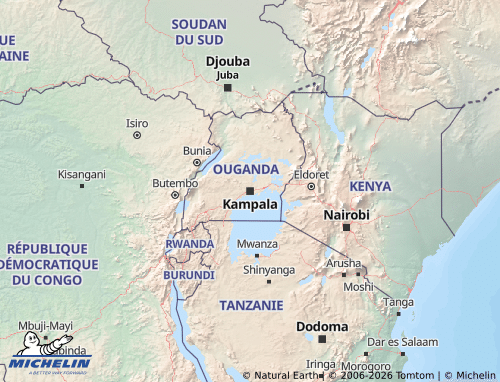 MICHELIN Uganda map - ViaMichelin