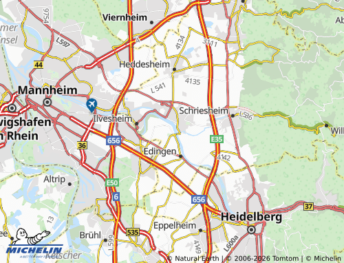 MICHELIN-Landkarte Neckarhausen - ViaMichelin