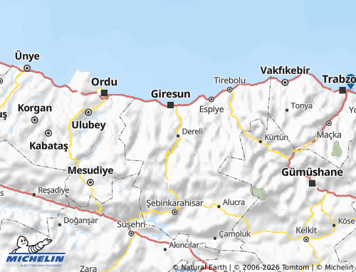 MICHELIN Dereli map - ViaMichelin