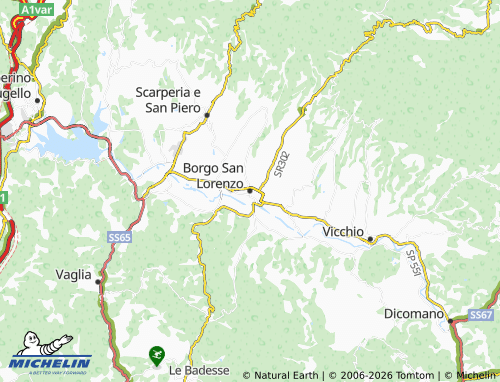 MICHELIN Borgo San Lorenzo map - ViaMichelin