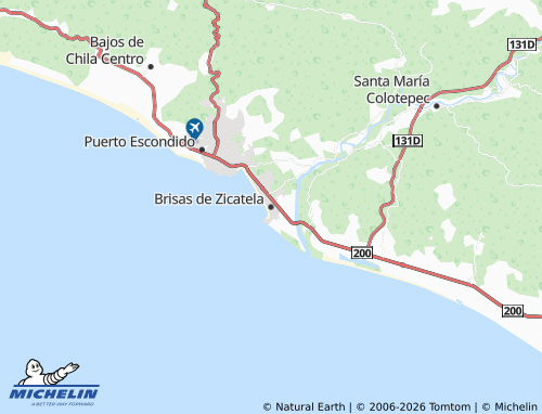 Mappa MICHELIN Brisas de Zicatela - ViaMichelin