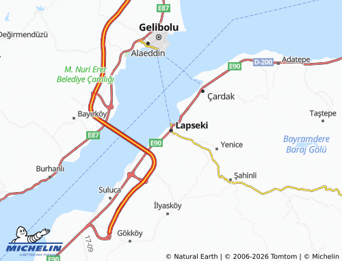 MICHELIN Lapseki map - ViaMichelin