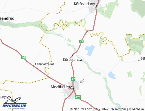 Mapa MICHELIN Köröstarcsa - ViaMichelin