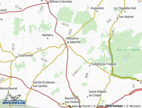 MICHELIN Saint-Martin-des-Pézerits map - ViaMichelin