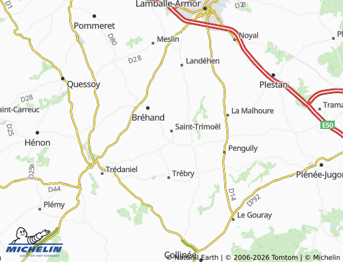 MICHELIN Saint-Trimoël map - ViaMichelin