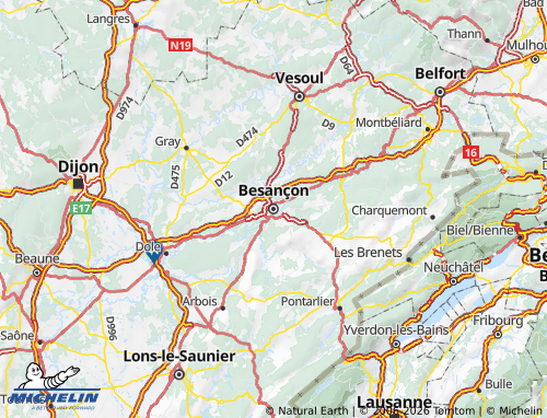 Mappa MICHELIN Doubs - ViaMichelin