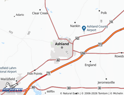 Mappa MICHELIN Ashland - ViaMichelin
