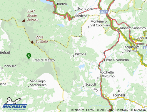 MICHELIN-Landkarte Pizzone - ViaMichelin