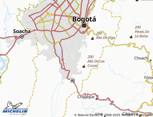 MICHELIN Los Libertadores map - ViaMichelin