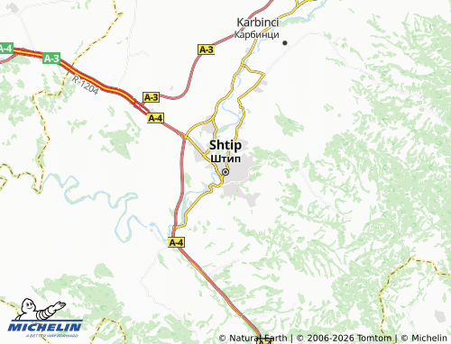 Mappa MICHELIN Shtip - ViaMichelin