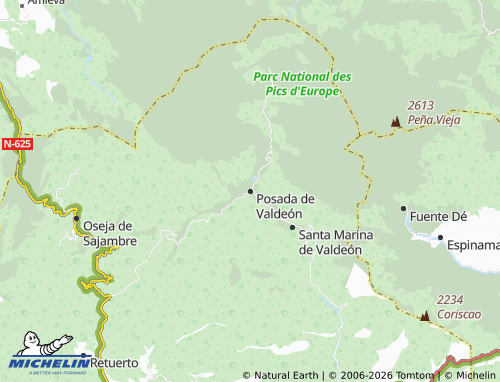 MICHELIN Posada de Valdeón map - ViaMichelin