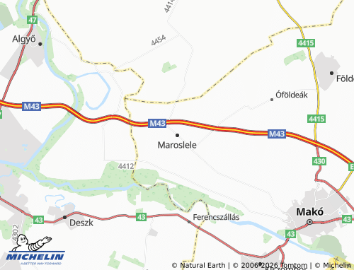 Mapa MICHELIN Maroslele - ViaMichelin