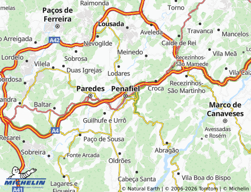 Mapa MICHELIN Penafiel - ViaMichelin