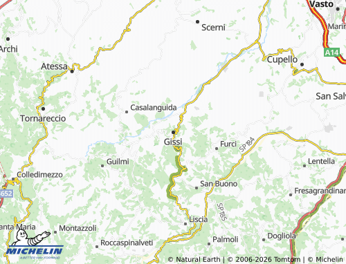 Mapa MICHELIN Gissi - ViaMichelin