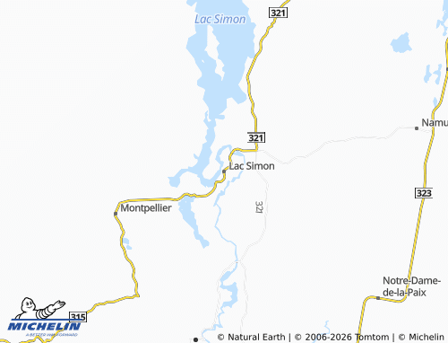 Mappa MICHELIN Lac Simon - ViaMichelin