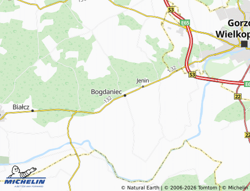 MICHELIN Bogdaniec map - ViaMichelin