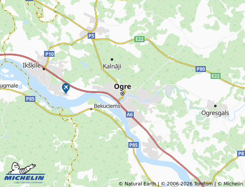 MICHELIN Ogre map - ViaMichelin