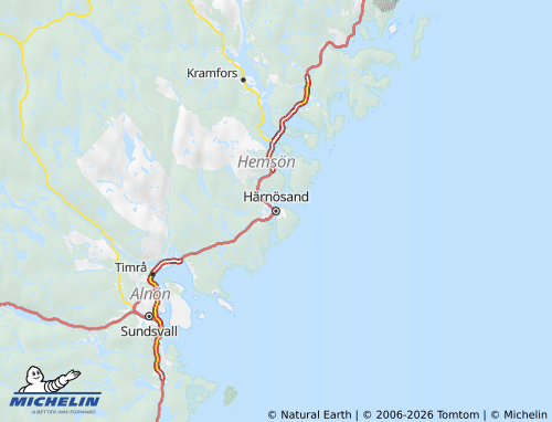 Mappa MICHELIN Västernorrlands Län - ViaMichelin