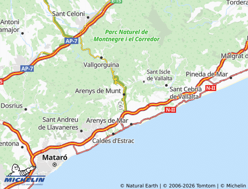 Carte MICHELIN Arenys de Munt - ViaMichelin