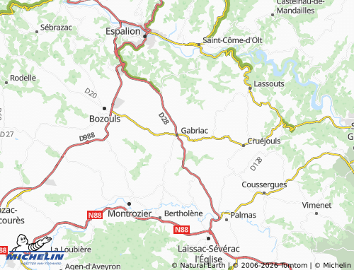 Mappa MICHELIN Gabriac - ViaMichelin