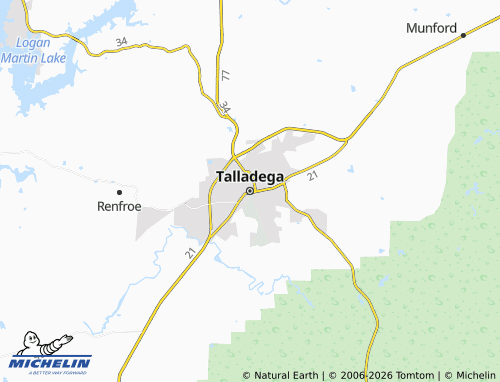 Mappa MICHELIN Talladega - ViaMichelin