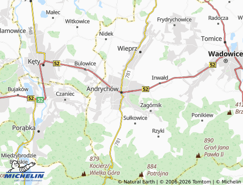 MICHELIN Andrychów map - ViaMichelin