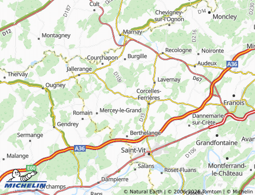 Mappa MICHELIN Lantenne-Vertière - ViaMichelin