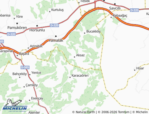 MICHELIN Aksaz map - ViaMichelin