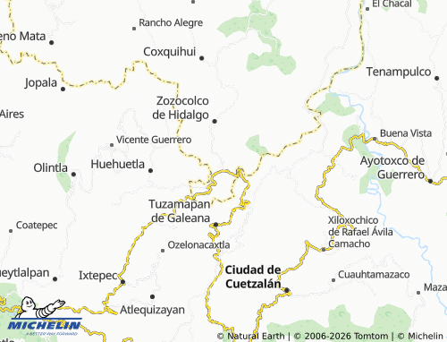 Mapa MICHELIN Zozocolco de Guerrero - ViaMichelin