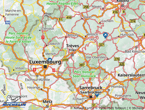 MICHELIN Trier-Saarburg map - ViaMichelin