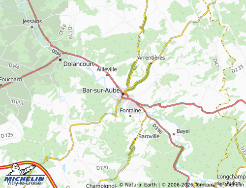 Carte MICHELIN Bar-sur-Aube - ViaMichelin