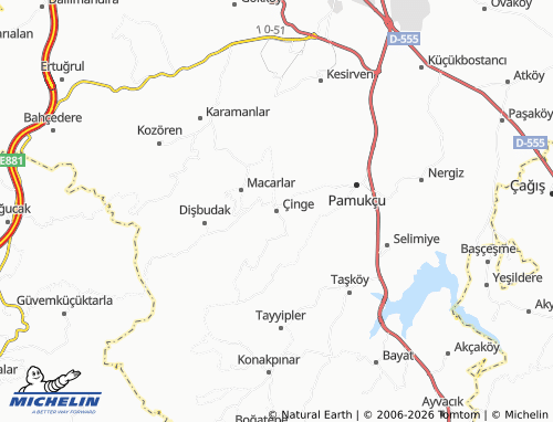 Kaart MICHELIN Çinge - ViaMichelin