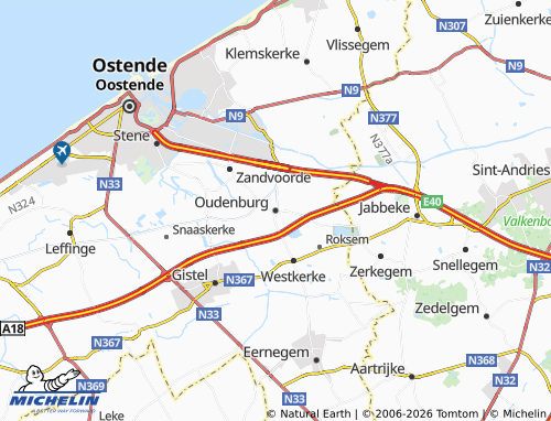 MICHELIN Oudenburg map - ViaMichelin