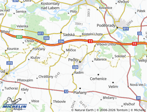 Kaart MICHELIN Velké Chvalovice - ViaMichelin