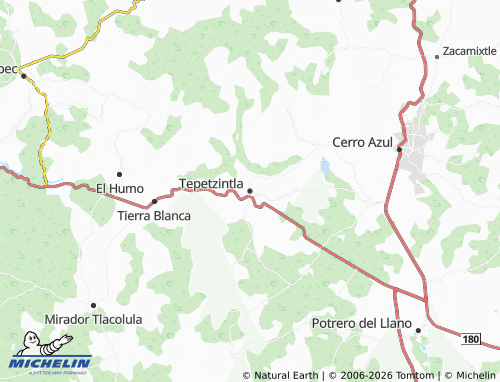 Mappa MICHELIN Tepetzintla - ViaMichelin