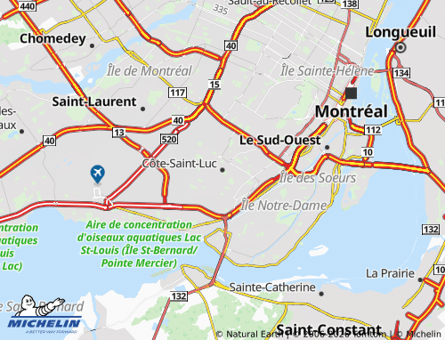 Mappa MICHELIN Côte-Saint-Luc - ViaMichelin