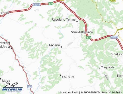 Mappa MICHELIN Asciano - ViaMichelin