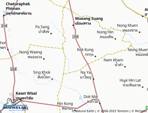 MICHELIN Khu Mueang map - ViaMichelin