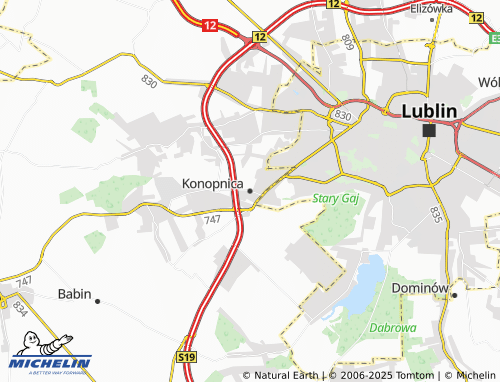 MICHELIN Konopnica map - ViaMichelin