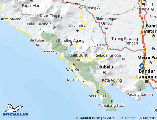 MICHELIN Lampung Barat map - ViaMichelin