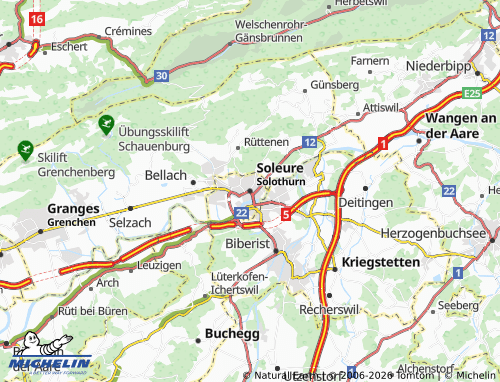 MICHELIN-Landkarte Solothurn - ViaMichelin
