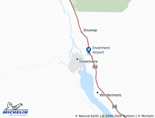Kaart MICHELIN Invermere - ViaMichelin