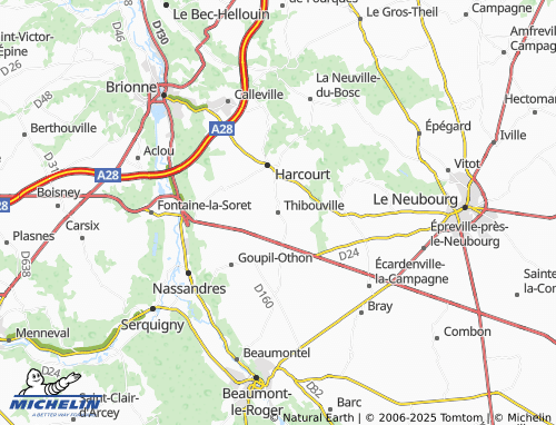 MICHELIN Thibouville map - ViaMichelin