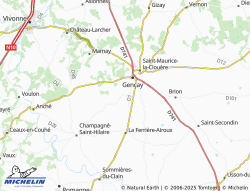 Mapa MICHELIN Magné - ViaMichelin