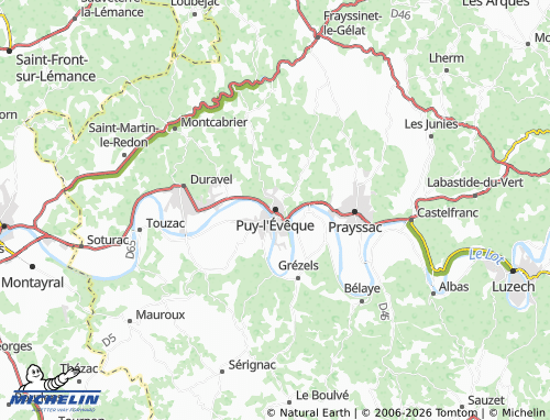 Carte MICHELIN Puy-l'Évêque - ViaMichelin